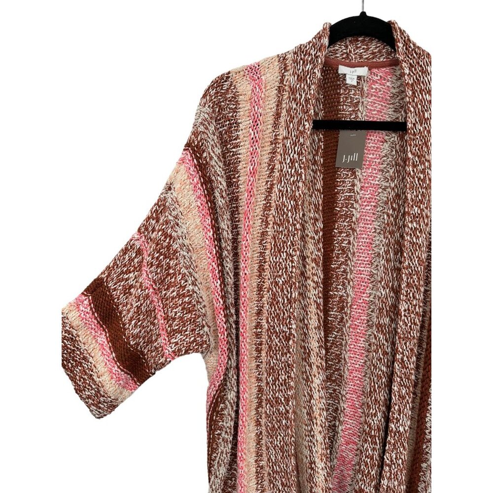 J. Jill Women's Striped Open Cardigan Sweater Western Cowgirl Relaxed Small - Picture 4 of 9